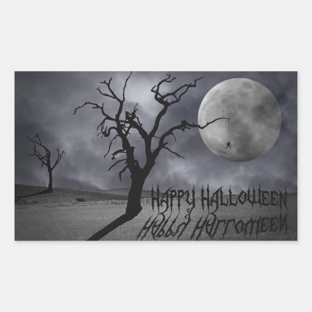 Sticker Rectangulaire Halloween paysager éffrayant (Devant)