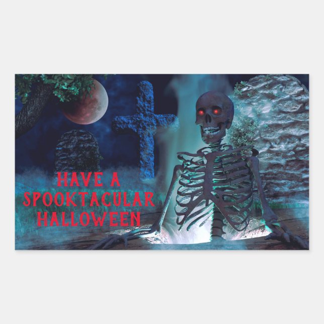 Sticker Rectangulaire Halloween Spooktaculaire (Devant)