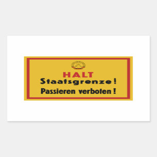 Sticker Rectangulaire Halt Staatsgrenze ! Symbole de Berlin