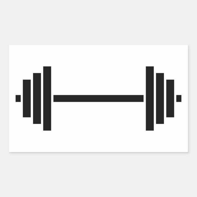 Sticker Rectangulaire Haltères (Devant)