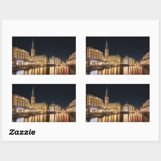 Sticker Rectangulaire Hambourg Allemagne (Feuille)