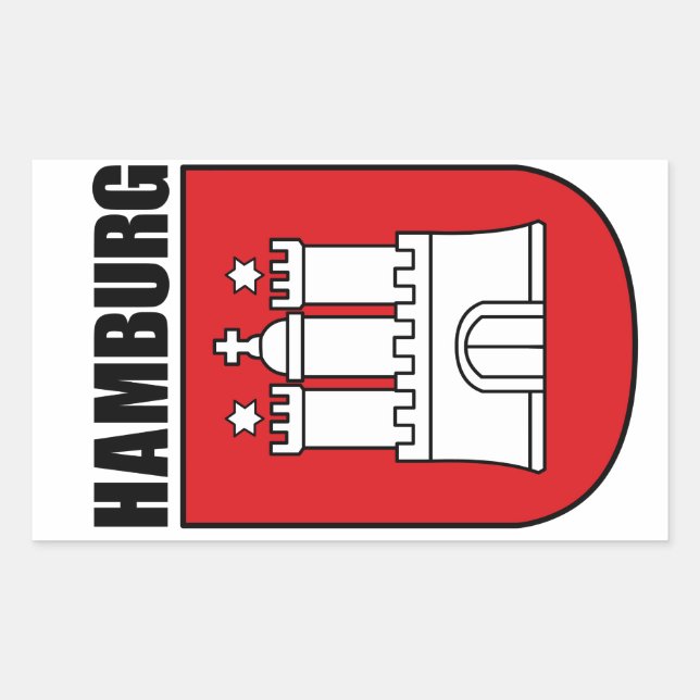 Sticker Rectangulaire Hambourg (Hansestadt) (Devant)