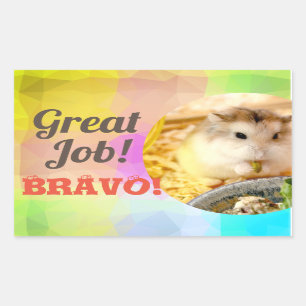 Sticker Rectangulaire HammyVille - Cute Hamster Great Job Bravo