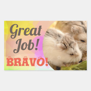 Sticker Rectangulaire HammyVille - Cute Hamster Great Job Bravo