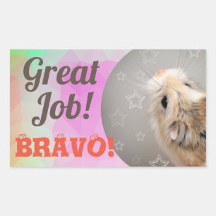 Sticker Rectangulaire HammyVille - Cute Hamster Great Job Bravo