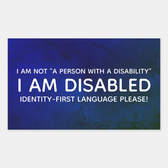 Sticker Rectangulaire Handicap d'abord identité (Devant)