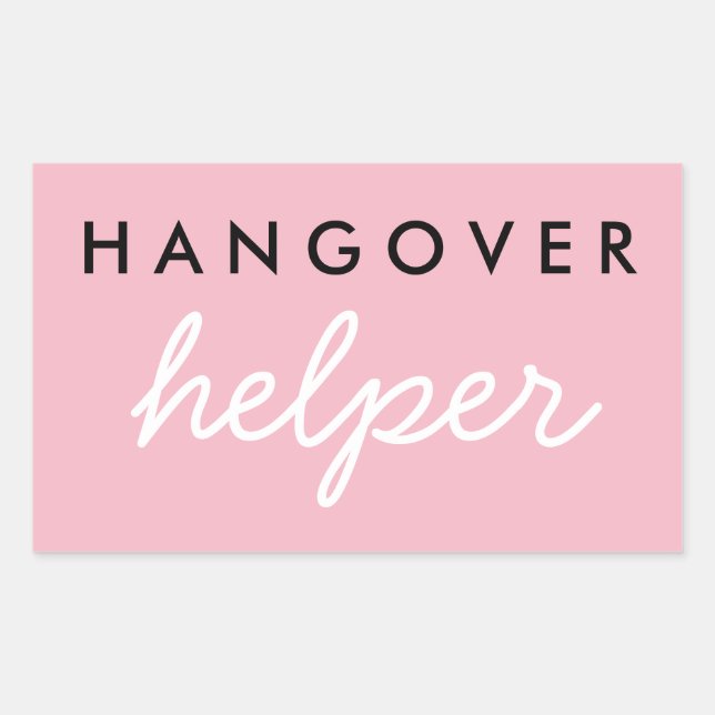 Sticker Rectangulaire Hangover Helper Mariage Bachelorette Favoriser Sti (Devant)