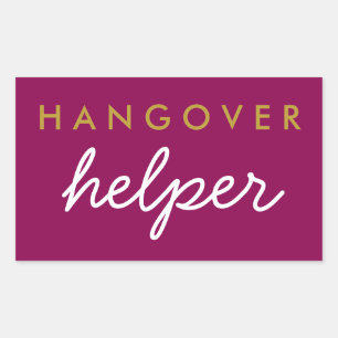 Sticker Rectangulaire Hangover Helper Wedding Favoriser Magenta Gold