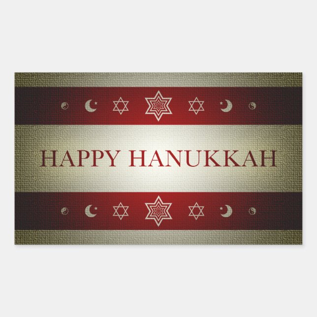 Sticker Rectangulaire hanoukka heureuse (Devant)
