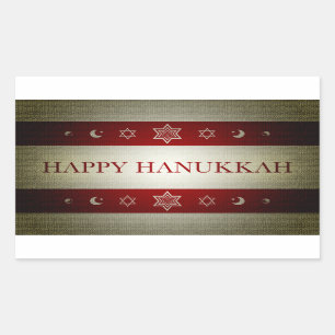 Sticker Rectangulaire hanoukka heureuse