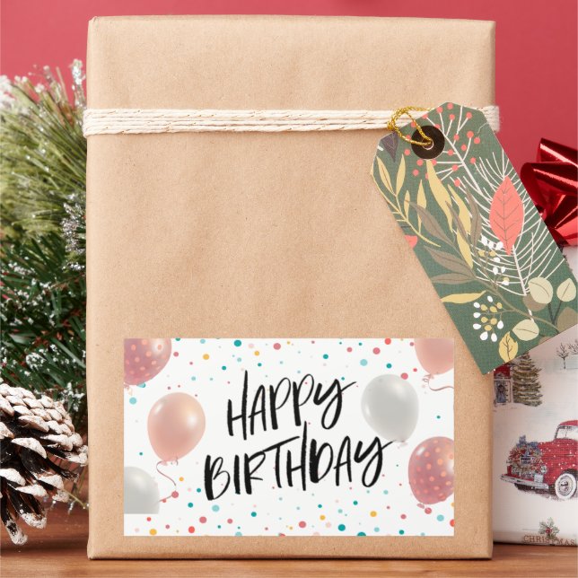 Sticker Rectangulaire Happy Birthday celebration  (vacances)