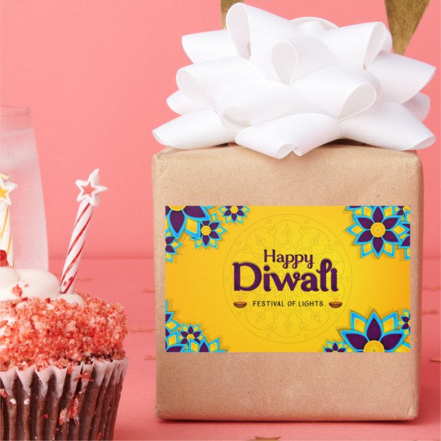 Sticker Rectangulaire Happy Diwali - Festival des lumières (Fête)