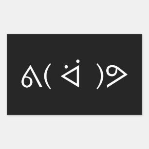 Sticker Rectangulaire Happy Gary ᕕ( ᐛ )Meme Emoticon Text Art