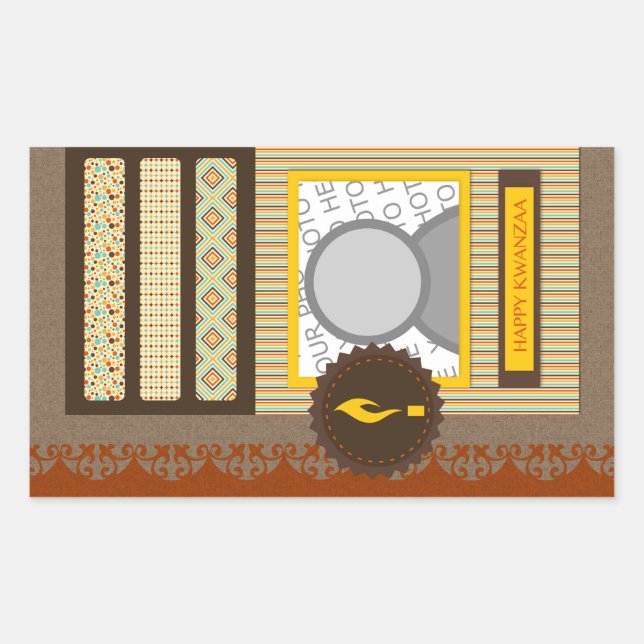Sticker Rectangulaire happy kwanzaa (scrapbook) (Devant)