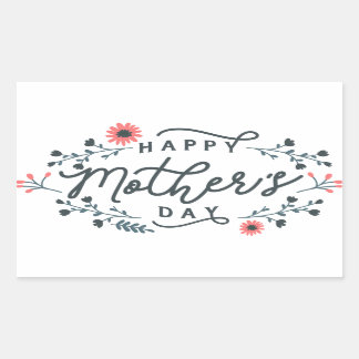 Sticker Rectangulaire happy mothers day lettering