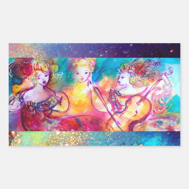 STICKER RECTANGULAIRE HARMONY TRIO MUSIQUE CONCERT LIVRE DE TRAVAIL (Devant)