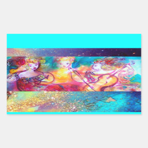 STICKER RECTANGULAIRE HARMONY TRIO MUSIQUE CONCERT LIVRE DE TRAVAIL