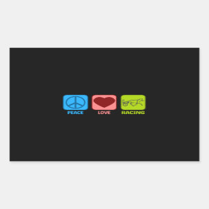 Sticker Rectangulaire Harness Horse Racing Paix Amour