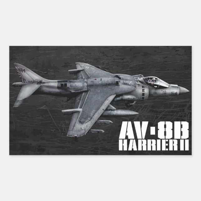 Sticker Rectangulaire Harrier II AV-8B (Devant)