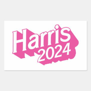 Sticker Rectangulaire Harris 2024 rose