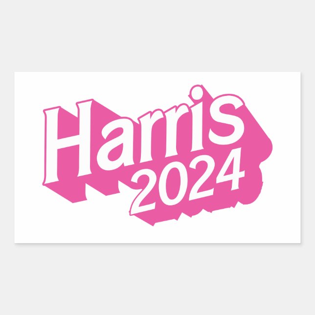 Sticker Rectangulaire Harris 2024 rose (Devant)