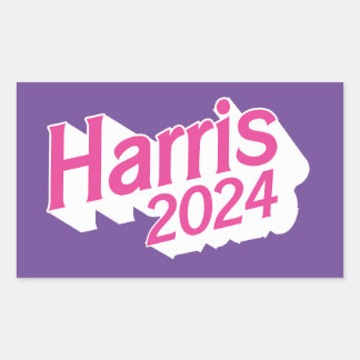 Sticker Rectangulaire Harris 2024 rose et violet coloré