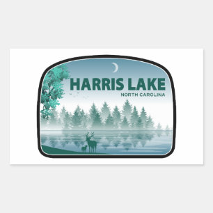 Sticker Rectangulaire Harris Lake North Carolina Cerfs
