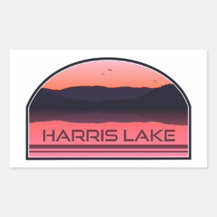 Sticker Rectangulaire Harris Lake North Carolina Red Sunrise