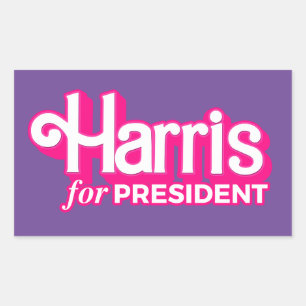 Sticker Rectangulaire Harris pour le président Pink Style