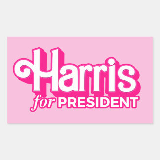 Sticker Rectangulaire Harris pour le président Pink Style