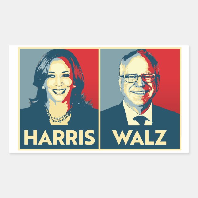 Sticker Rectangulaire Harris Walz 2024 (Devant)
