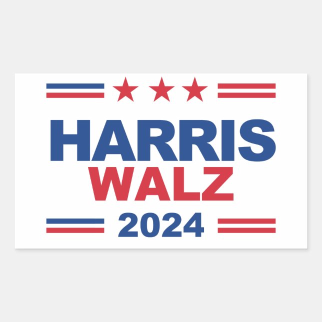 Sticker Rectangulaire Harris Walz 2024 (Devant)