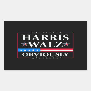 Sticker Rectangulaire Harris Walz 2024 Évidemment   Tim Walz