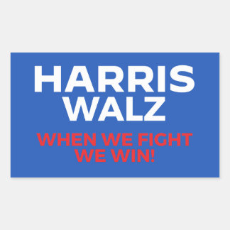 Sticker Rectangulaire Harris Walz 2024 - Quand nous combattons Nous gagn