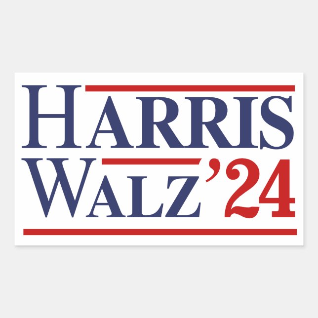 Sticker Rectangulaire Harris Walz 24 (Devant)