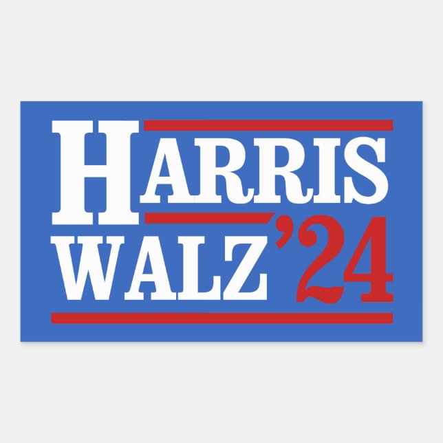 Sticker Rectangulaire Harris Walz 24 (Devant)