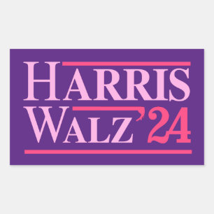 Sticker Rectangulaire Harris Walz 24 Rose