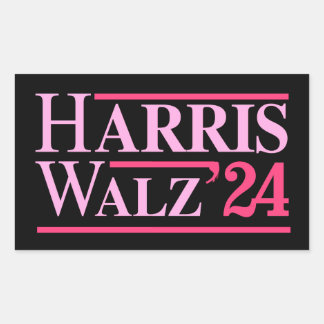 Sticker Rectangulaire Harris Walz 24 Rose
