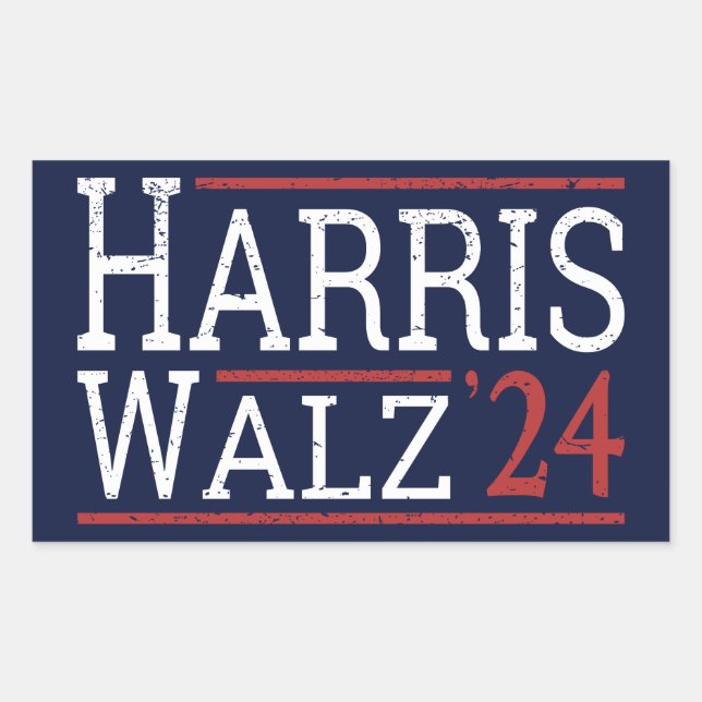 Sticker Rectangulaire Harris Walz Election 2024 I (Devant)