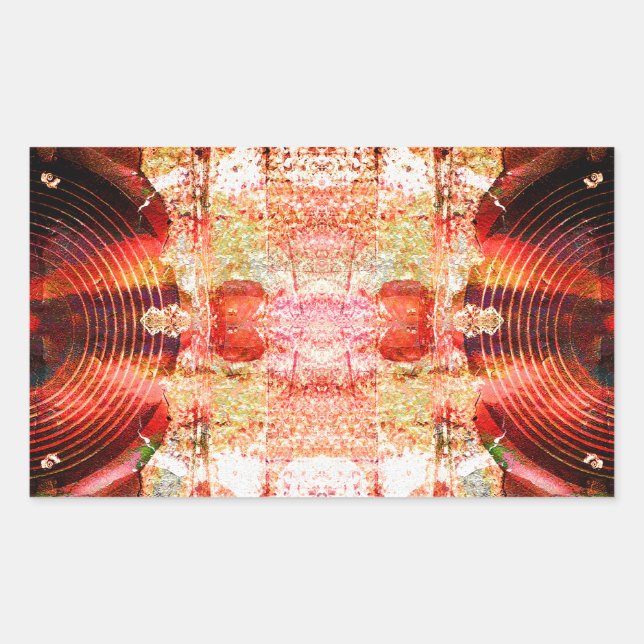 Sticker Rectangulaire Haut-parleurs audio à chaud (Devant)