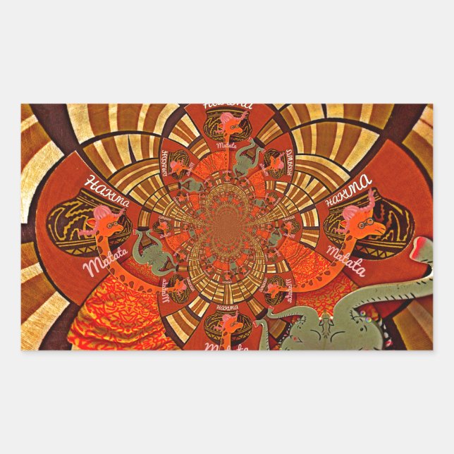 Sticker Rectangulaire Hauteurs de Whimsical : Belle girafe drôle Africai (Devant)