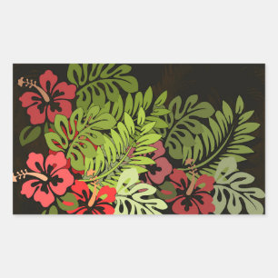 Sticker Rectangulaire Hawaii Aloha Flower Art Print
