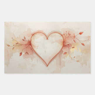 Sticker Rectangulaire Heart-Themed Painting Images Collection