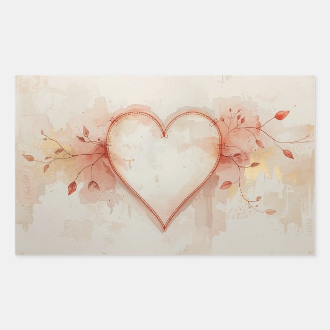Sticker Rectangulaire Heart-Themed Painting Images Collection (Devant)