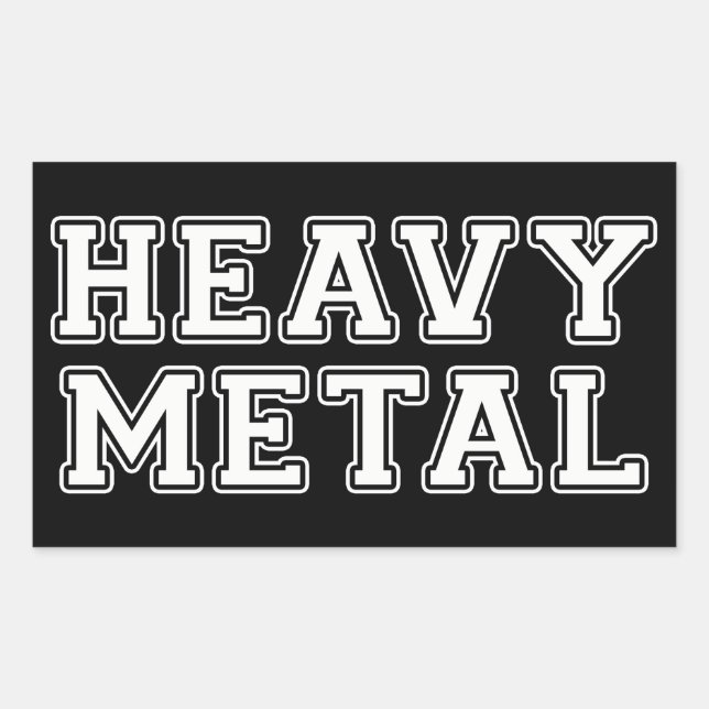 Sticker Rectangulaire Heavy metal (Devant)