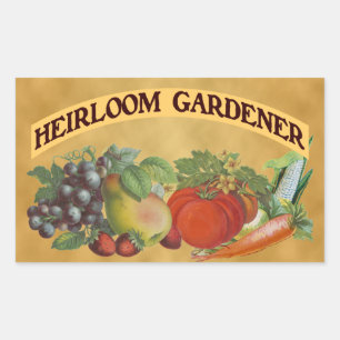 Sticker Rectangulaire Heirloom Gardener Art Vintage