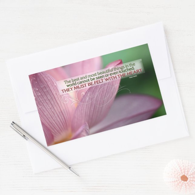 Sticker Rectangulaire Helen Keller Citation Inspirationnelle "Sens avec  (Enveloppe)