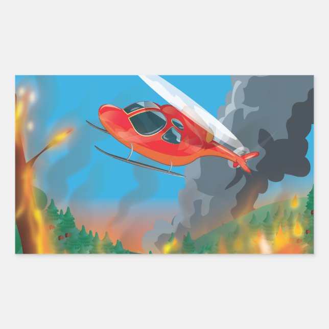 Sticker Rectangulaire Hélicoptère de sauvetage (Devant)