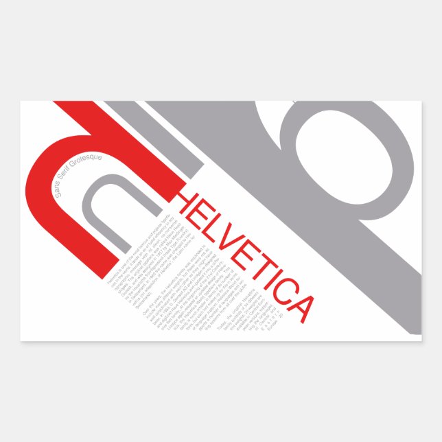 Sticker Rectangulaire Helvetica Typography | Design (Devant)