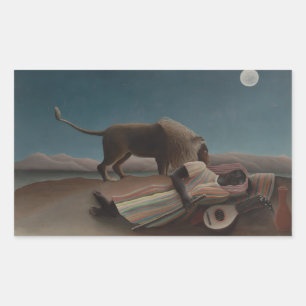 Sticker Rectangulaire Henri Rousseau - La Bohémienne endormie